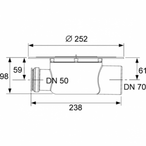 TECEdrainpoint S DN 70 sifonas su Seal System universaliu flanšu