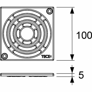 TECEdrainpoint S nerūdijančio plieno dekoratyvinės grotelės, 100 mm, prisukamos