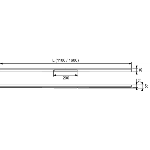 TECEdrainway dušo profilis, nerūdijantis plienas, padengtas spalva, matinė juoda 1100mm