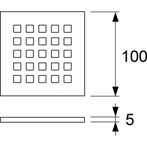 TECEdrainpoint S nerūdijančio plieno dekoratyvinės grotelės "quadratum", 100 mm